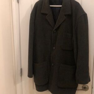 Heather Green 3/4 Wool Coat